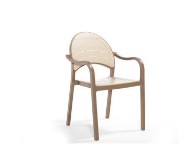 Крісло NOVUSSI Senza з високоякісного пластику NVS004 cappuccino-brown