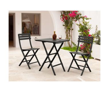 Комплект Стол Siesta складной 292Helen 60 Black и стулья складные Siesta 290 Helen Folding 2шт.