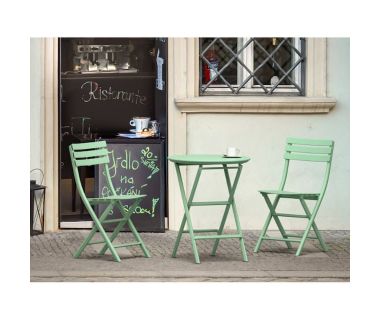 Комплект Стіл Siesta складний 294 Helen Ø60 та стільці складні Siesta 290 Helen Folding 2шт.Opaline Green