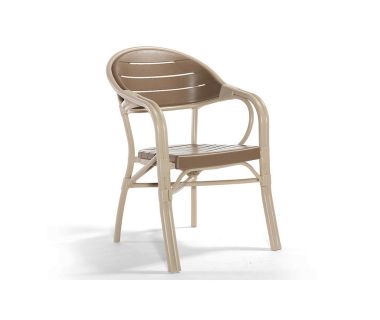 Крісло NOVUSSI Bamboo з високоякісного пластику NVS002 cappuccino/sand brown