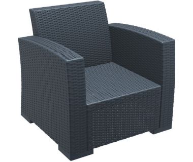 Кресло Ротанг Siesta (Monaco Lounge Armchair), арт. 831 Dark Grey