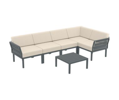 Комплект угловой садовой мебели Siesta, Portofino Lounge 154 Dark Grey