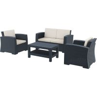 Комплект садових меблів Siesta, ротанг Monaco Lounge Set 835 Dark Grey