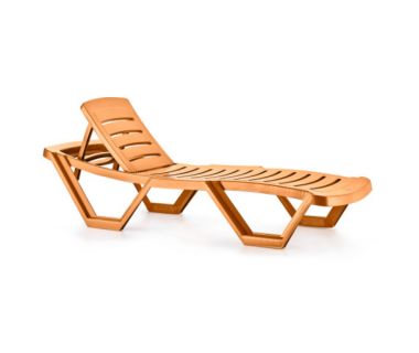 Шезлонг HZ-140-TEAK, лежак, пластиковий Capissi, Шезлонг пластиковий,лежаки, Туреччина,Holiday, Irak Plastik опт