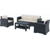 Комплект садових меблів Siesta, ротанг MONACO LOUNGE SET XL, 836 Dark Grey