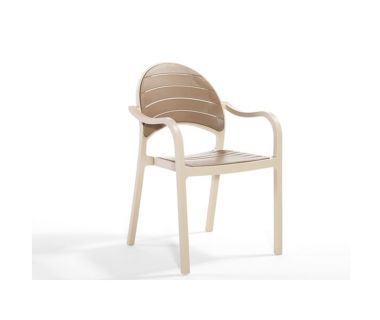 Крісло NOVUSSI Senza з високоякісного пластику NVS004 cappuccino/sand brown