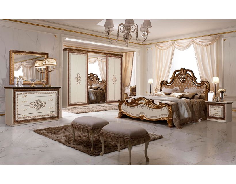 Спальня СЛОНІММЕБЛІ Аніта з 6-ти дверною шафою, білий в інтернет магазині "Меблі Даром"