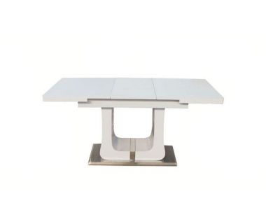Розкладний стіл Мальта Sofiya 120 (+40)*80 см на металевому каркасі зі склянною стільницею