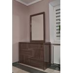 Комод Modena 3Д Sofiya із МДФ у стилі модерн глянсовий сірий каштан із текстурою дерева