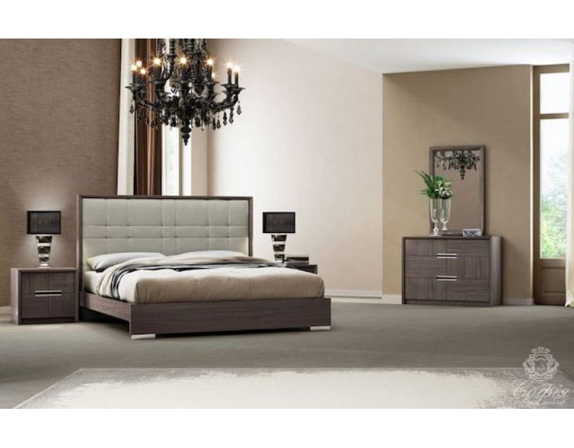Комплект спальни Modena (Модена) Sofiya серый каштан с текстурой дерева, глянец