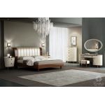 Спальный гарнитур Palermo Sofiya 180*200 см орех беж с текстурой дерева, глянец