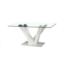 Стіл Лоренц Sofiya 130*80 см зі скляною стільницею на металевому каркасі