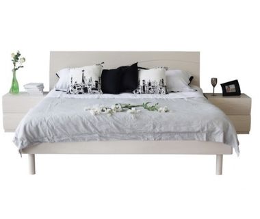 Двуспальная кровать Тиффани Sofiya 180*200 см из МДФ беж глянец