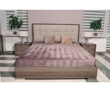 Кровать Modena Sofiya 180*200 см серый каштан с текстурой дерева, глянец