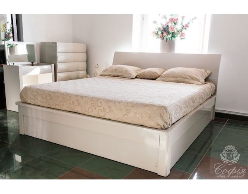 Кровать Тиффани Sofiya 160*200 см беж глянец, с подъемным механизмом