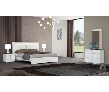 Стильна спальня Florida (Флорида) Sofiya з підсвічуванням LED, білий глянець Стильна спальня Florida (Флорида) Sofiya з підсвічуванням LED, білий глянець