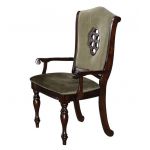 Деревянное кресло ОКСФОРД зеленое с подлокотниками