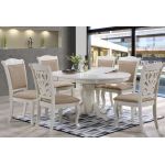 Стіл кухонний розкладний Мадрид овальний/круглий з дерева, білий