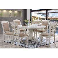 Стол кухонный раскладной Мадрид овальный/круглый из дерева, белый