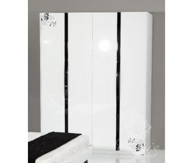 Шкаф 3Д Флавер Sofiya из МДФ и черного стекла в стиле модерн