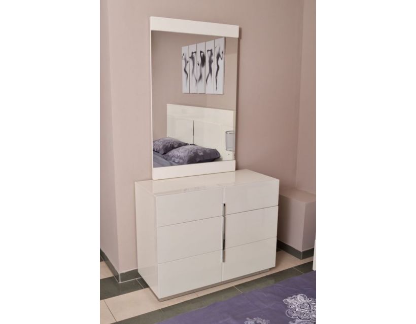 Комод Florida 3Д Sofiya з МДФ в спальню білий глянець в інтернет магазині меблів "Меблі Даром"