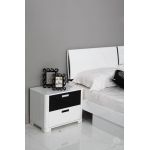 Тумба приліжкова 2Ш Флавер Sofiya з МДФ білий/чорний глянець