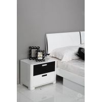 Тумба приліжкова 2Ш Флавер Sofiya з МДФ білий/чорний глянець