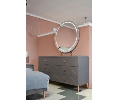 Комод Toledo 3Д Sofiya из МДФ темный серый в стиле модерн