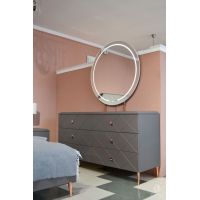 Комод Toledo 3Д Sofiya з МДФ темний сірий в стилі модерн