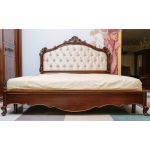 Классическая двуспальная кровать Флоренция Sofiya 180*200 см с МДФ, орех с патиной, матовый