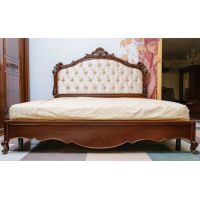 Классическая двуспальная кровать Флоренция Sofiya 180*200 см с МДФ, орех с патиной, матовый