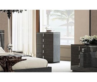 Комод високий Alicante 5Д Sofiya з МДФ глянцевий графіт