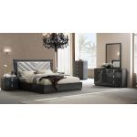 Кровать Alicante Sofiya 180*200 см графит с текстурой дерева, глянец, с механизмом