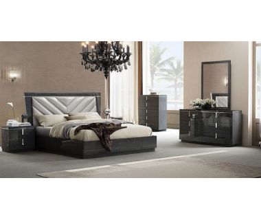 Комплект спальни Alicante (Аликанте) Sofiya 180*200 см графит с текстурой дерева, глянец, с механизмом