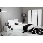 Двуспальная кровать Флавер Sofiya 160*200 см с плитой без орнамента, белый глянец