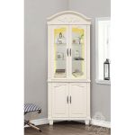 Витрина угловая 2Д Барселона Sofiya матовый орех/матовый белый в гостиную