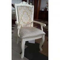 Крісло Сельвія Sofiya з дерева матове біле квітка ромб