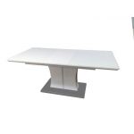 Розкладний стіл Сінгапур білий Sofiya 140 (+40)*85 см зі стільницею з загартованого скла