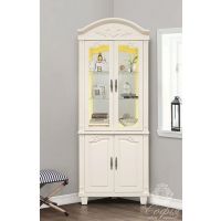 Витрина угловая 2Д Барселона Sofiya матовый орех/матовый белый в гостиную