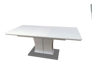 Розкладний стіл Сінгапур білий Sofiya 140 (+40)*85 см зі стільницею з загартованого скла