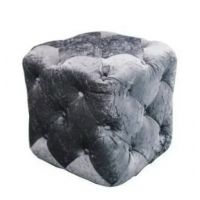 Пуф Чорний Діамант Sofiya з м'яким сидінням з екошкіри