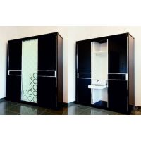 Шафа-купе 3Д Чорний Діамант Sofiya з МДФ з дзеркалом