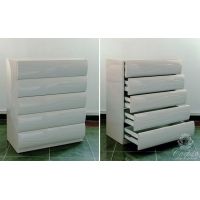 Комод Тифани 5Ш Sofiya из ламинированного МДФ бежевый глянец