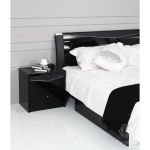 Тумба прикроватная 2Ш Черный Бриллиант Sofiya из МДФ черный глянец