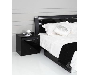 Тумба прикроватная 2Ш Черный Бриллиант Sofiya из МДФ черный глянец