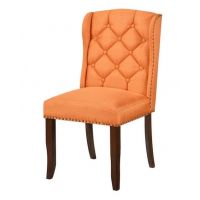 Стильний дерев'яний стілець Порто помаранчевий з м'якою оббивкою