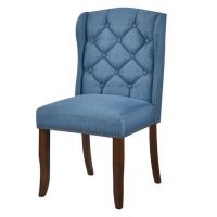 Стильний дерев'яний стілець Порто синій з м'якою оббивкою