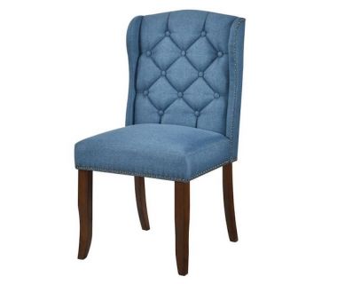 Стильний дерев'яний стілець Порто синій з м'якою оббивкою Стильний дерев'яний стілець Порто синій з м'якою оббивкою