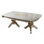 Неаполь (2,4 метри) красивий білий розкладний стіл з масиву дерева