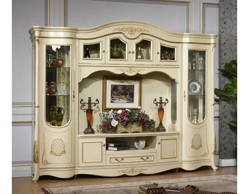 Классическая гостиная Версаль шампань с золотой патиной, матовая